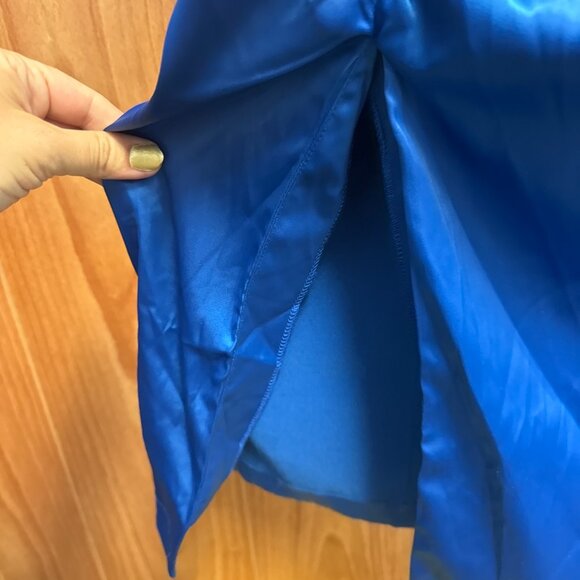 NEW Milk & Honey Blue High Waist Pencil Skirt w/ Slit M Medium NWT - Picture 5 of 10